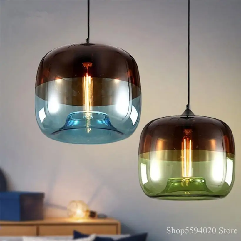 

Nordic Retro Colorful Pendant Lights Hanging Glass Pendant Lamp Kitchen Hanging Lamps Industrial Lamp Hanging Light Led Fixture