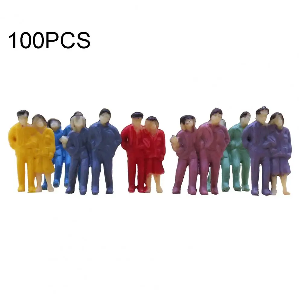 

100Pcs 1:87 Scale Figures Miniature Mixed Model DIY Standing Sitting People