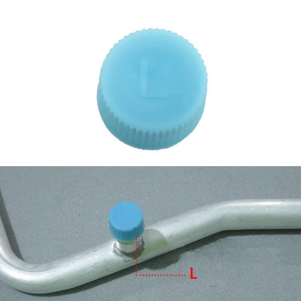 2pcs Blue Plastic R134a R12 High and Low Pressure AC A/C System Valve Caps Air Conditioning Service Replacement Car Accessories