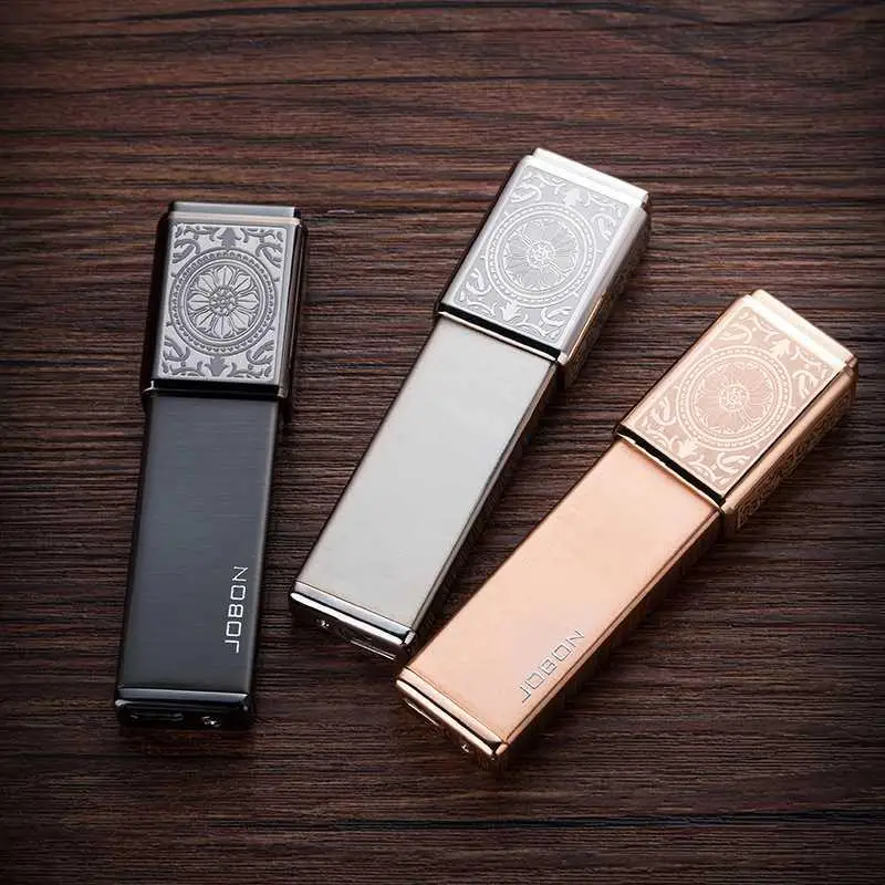 Подлинная Бесшумная электрическая зажигалка Jobon с USB зарядкой квадратная