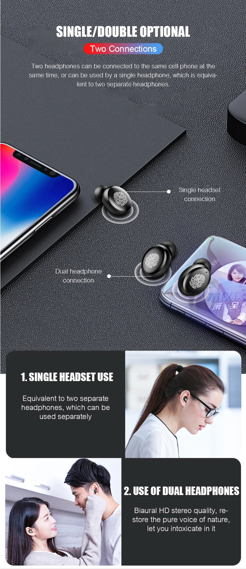 Tws беспроводные Bluetooth наушники, гарнитура с шумоподавлением, стерео наушники, игровые спортивные водонепроницаемые наушники с микрофоном для xiaomi