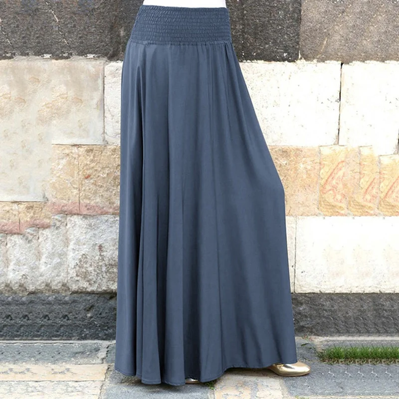 

Skirts Women Vintage Multi-colored Long Skirts Autumn Casual High Waist Maxi Skirt Fashion Female Boho Pleated Plus Size Skirt