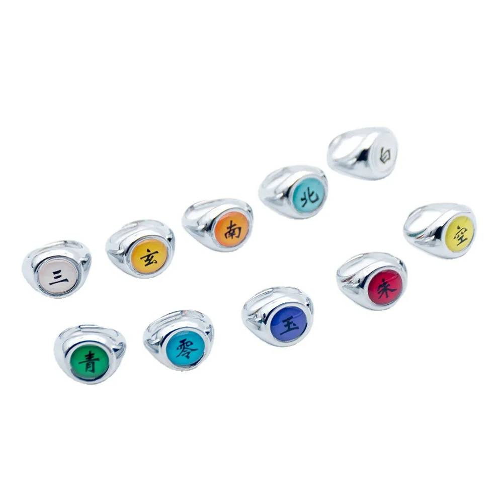 

Anime Naruto Cosplay Rings and necklaces Sasuke Accessories Metal Finger Jewelry Ring Toys for Children Men Women Gifts