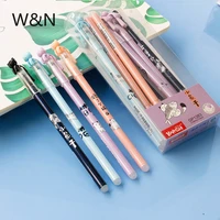 4 pcslot cute unicorn pen 0 38mm blackblue ink erasable gel pen for handle school office writing supply kawaii stationery gift