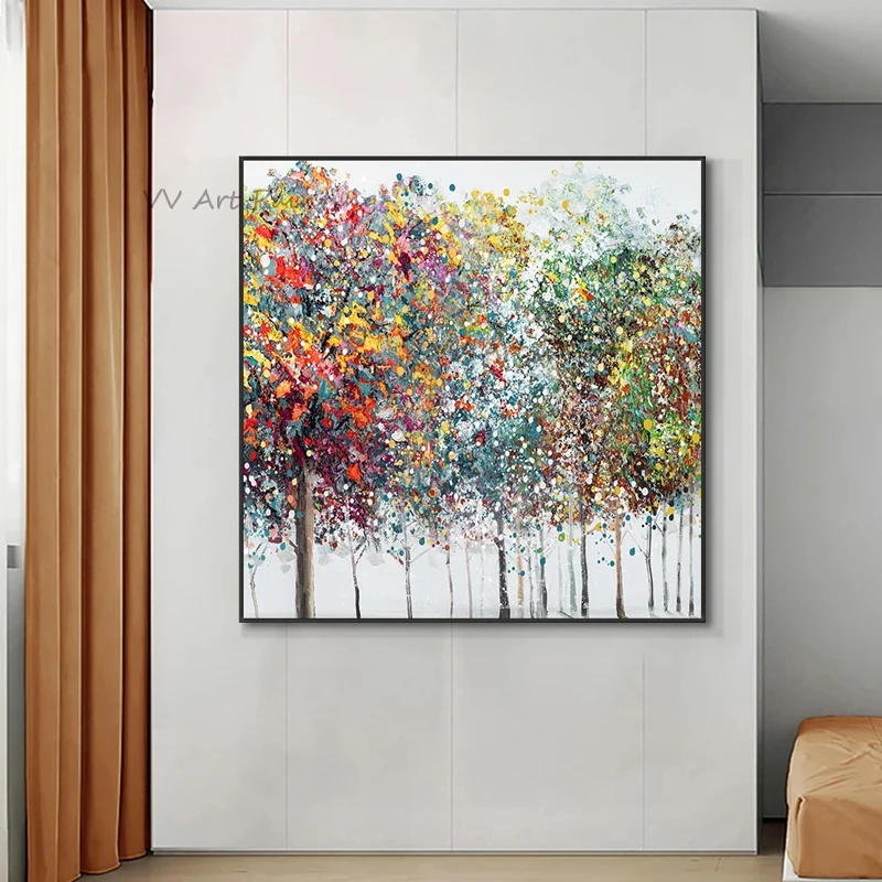 Знаменитая ручная работа картина маслом дерева холст красочная палитра природа