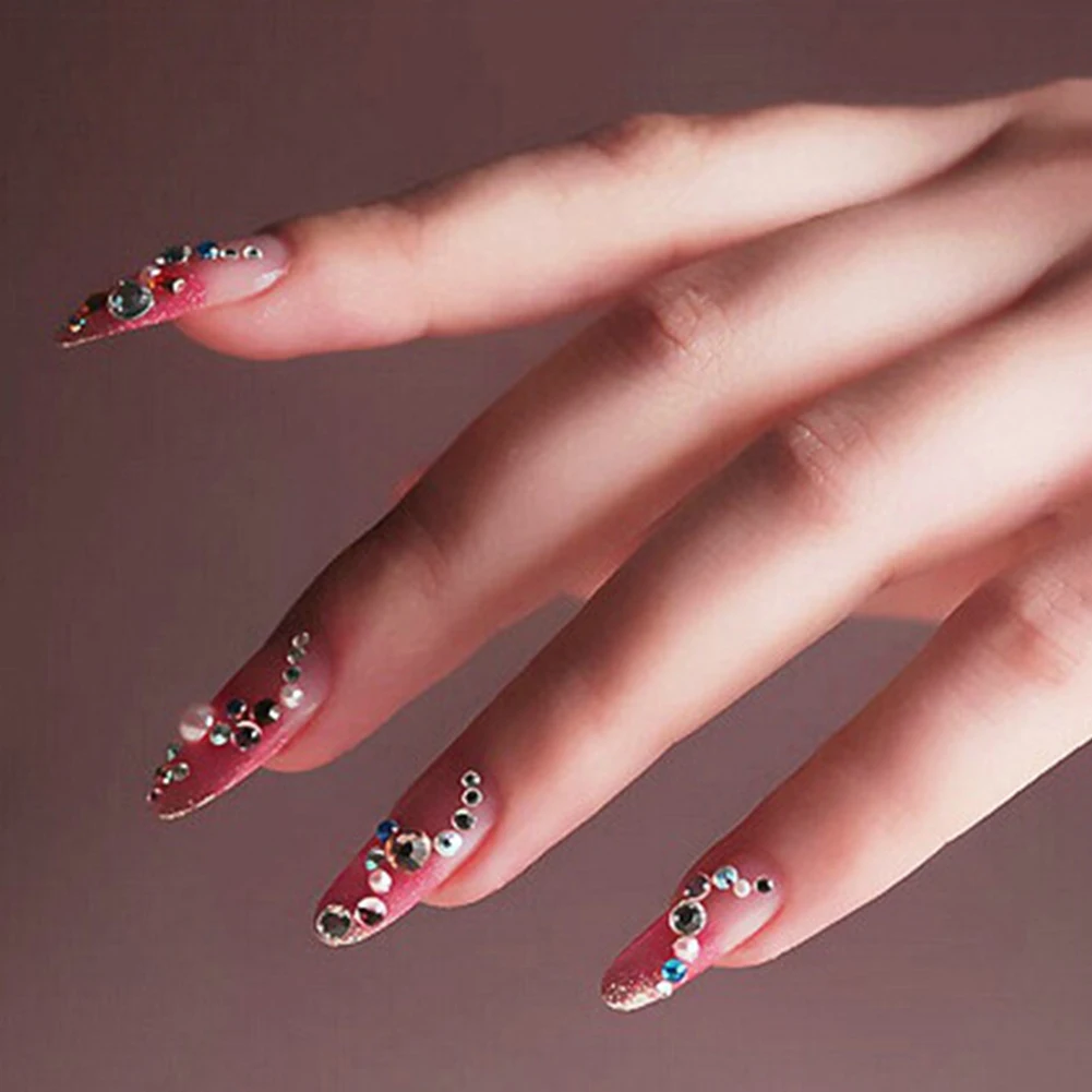 Блестящие Типсы для стразы 12 цветов 500 шт. 2 0 мм круглые колесики украшения ногтей