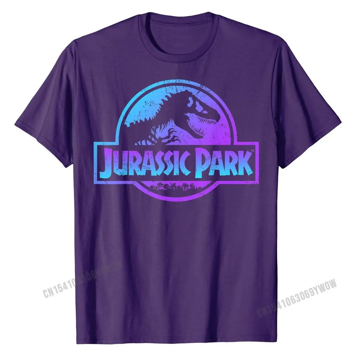Футболка мужская летняя с 3D принтом хлопок принт Парк Юрского периода синий и