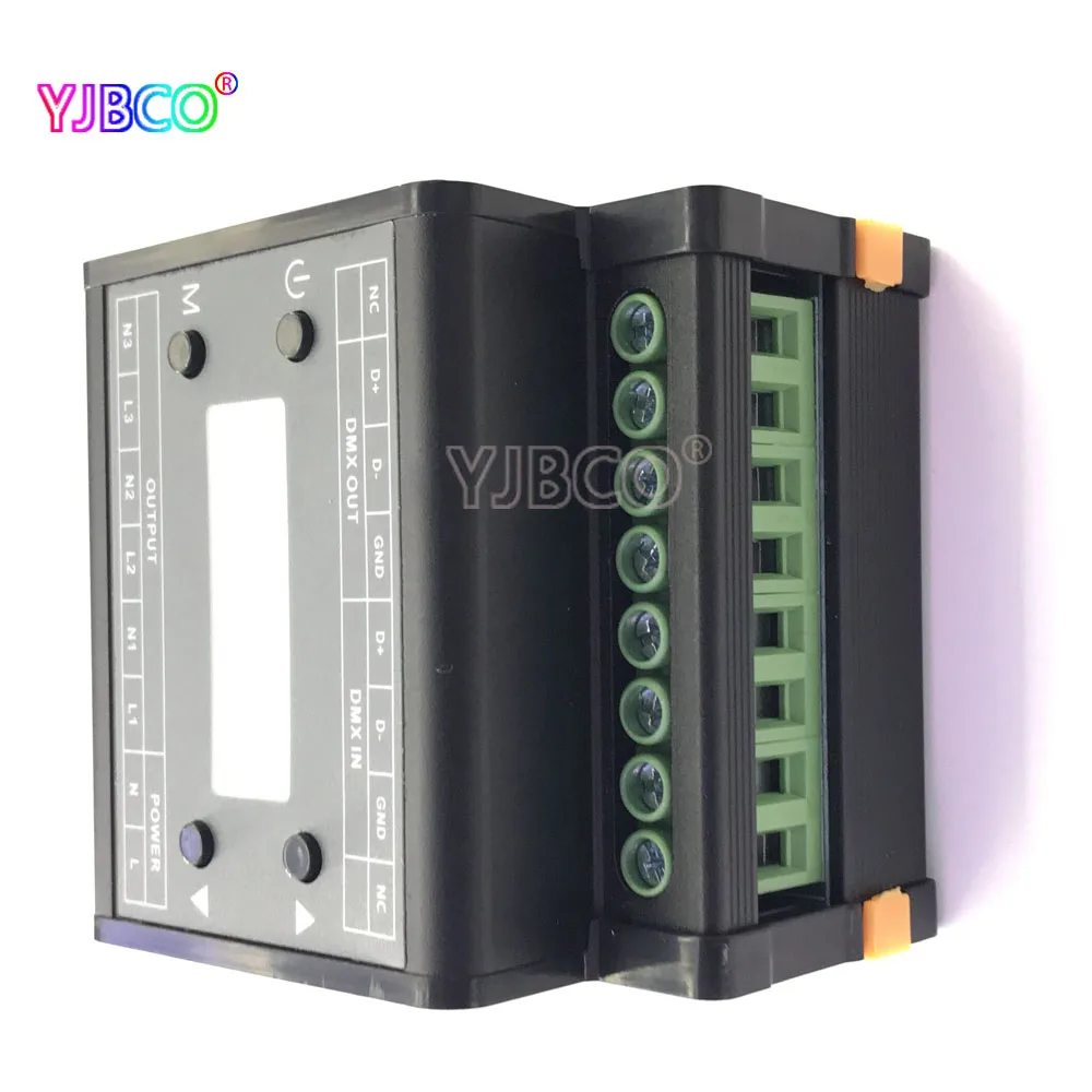 DMX302 Высокое напряжение DMX triac led Диммер Яркость контроллер AC90V 240V 50 Гц/60 Гц Выход 3