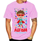 Новая печатная Детская футболка с изображением героев аутизма для дня осмотра, мужские комиксные футболки с надписью против морщин, белая одежда