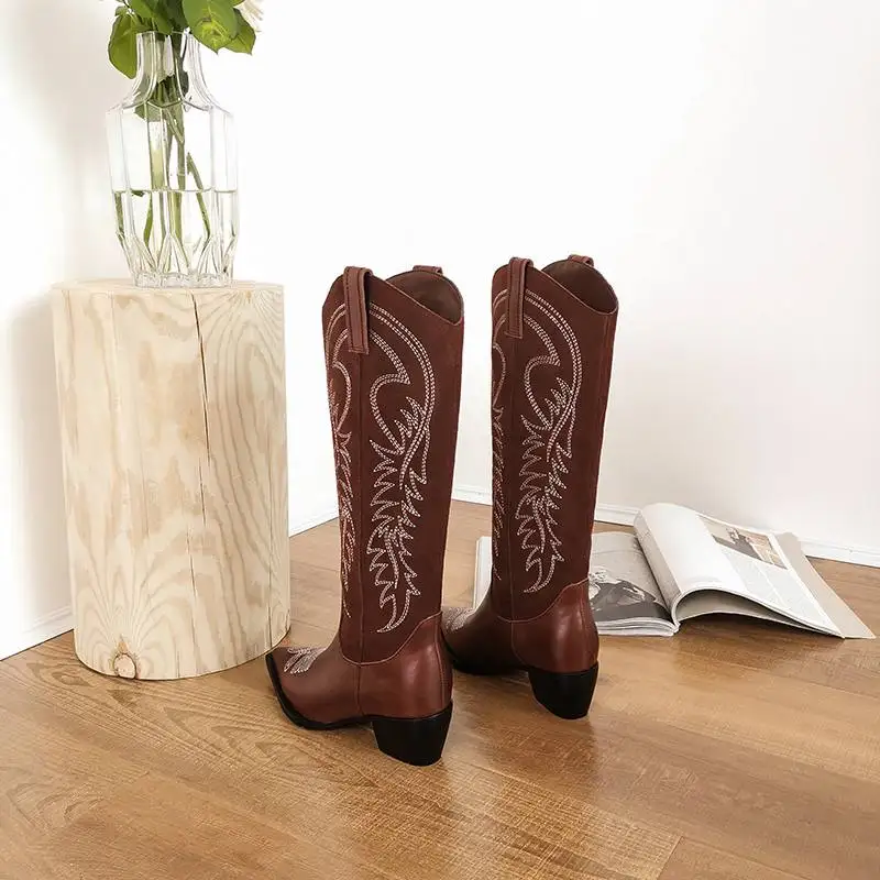 Ботинки krazing pot длинные из натуральной кожи без застежки на высоком каблуке с