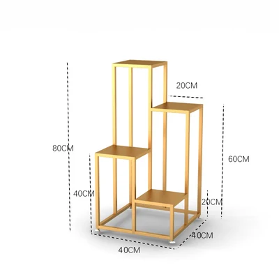 allironframe gold S Северное Кованое железо многослойная лестница цветок балкон Крытая Цветочная стойка напольная зеленая стебель Орхидея Цветочный Горшок стойка - Цвет: allironframe gold S