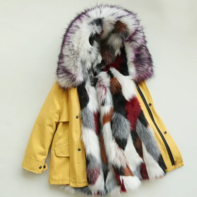 Зимняя куртка Dollplus до 30 градусов меховая одежда для девочек детские теплые