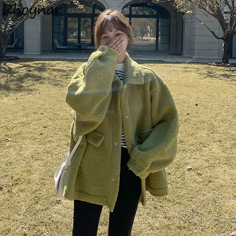 

Однотонная теплая зимняя модная Свободная Повседневная Студенческая элегантная винтажная Новая Универсальная Смешанная Женская одежда с карманами в Корейском стиле