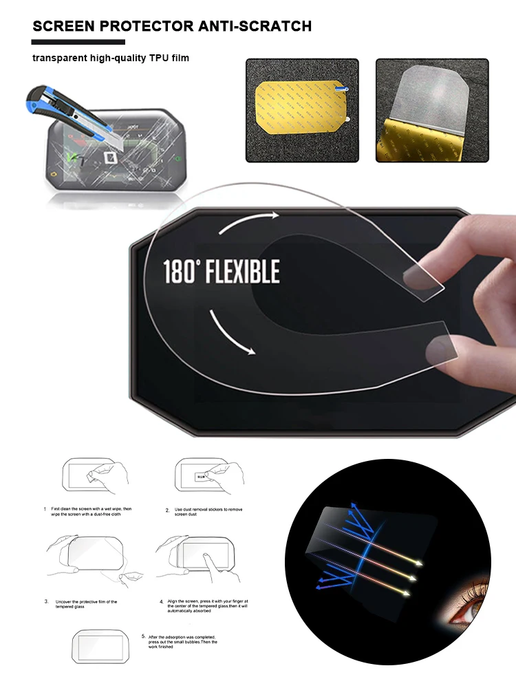 

Premium TPU Film Motorcycle Cluster Scratch Protection Film Screen Protector For YAMAHA X-MAX300 XMAX 300 400 2017- 2018
