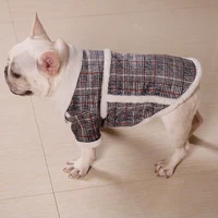 dog outfits autumn winter french bulldog schnauzer pet clothng apparel pug two feet velvet zipper puppy coat small dog clothes