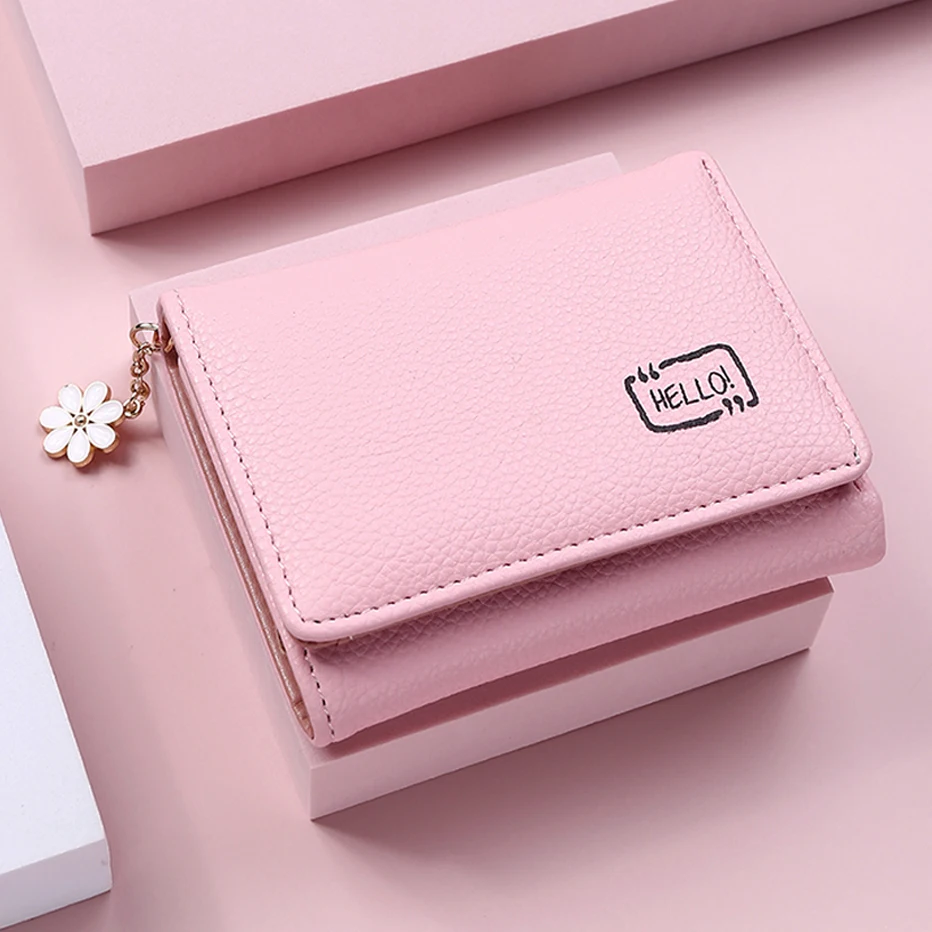 

2021 New Cute Women Wallet Short Girls Tassel Female Soft Small Coin Purse Card Holder