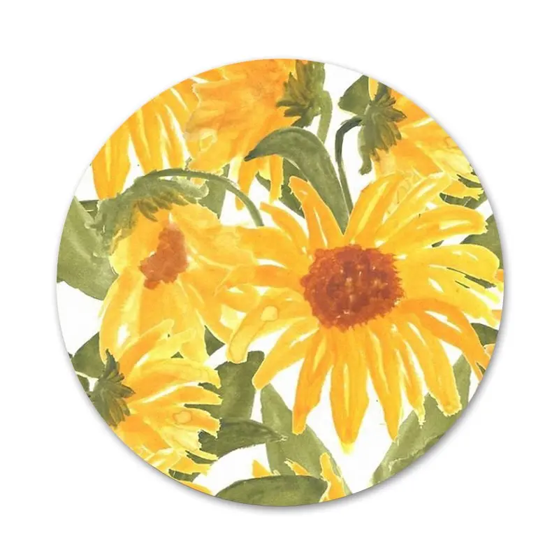 

58mm Cute Summer Sunflower Floral Badge Brooch Pin Accessories For Clothes Backpack Decoration gift