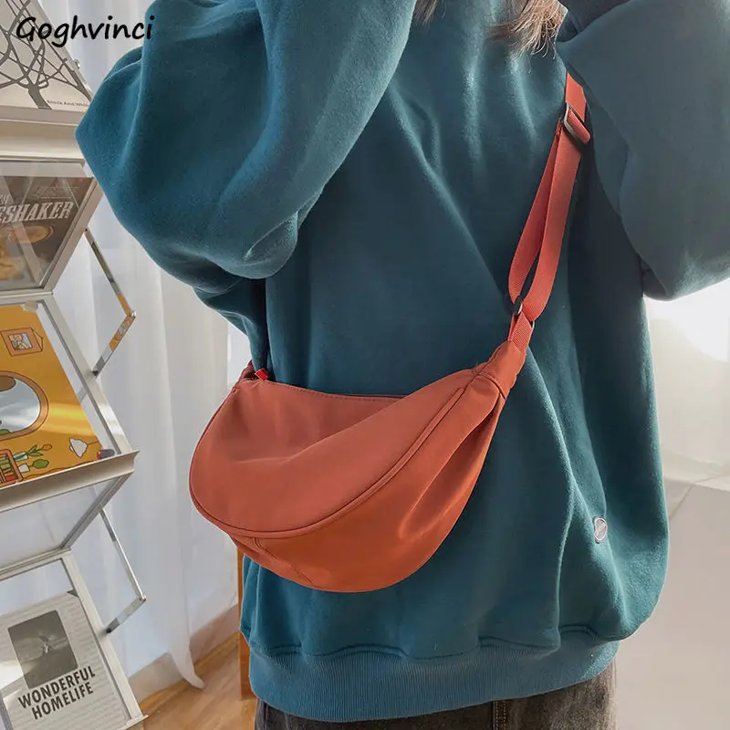 

Crossbody Bags Women Solid Simple Waterproof Harajuku Streetwear Handbags Korean Style Chic Casual All-match Ins Students Female