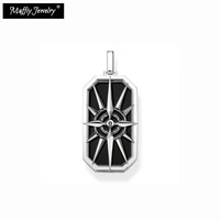 pendant compass star black dog tag 925 sterling silver 2020 new fine jewelry street style chill cool gift for men women