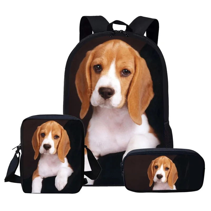 

Cute Beagle Dog 3D Print School Bag Set for Teen Boys Girls Student Kids Schoolbag Children School Backpack Custom Bookbags