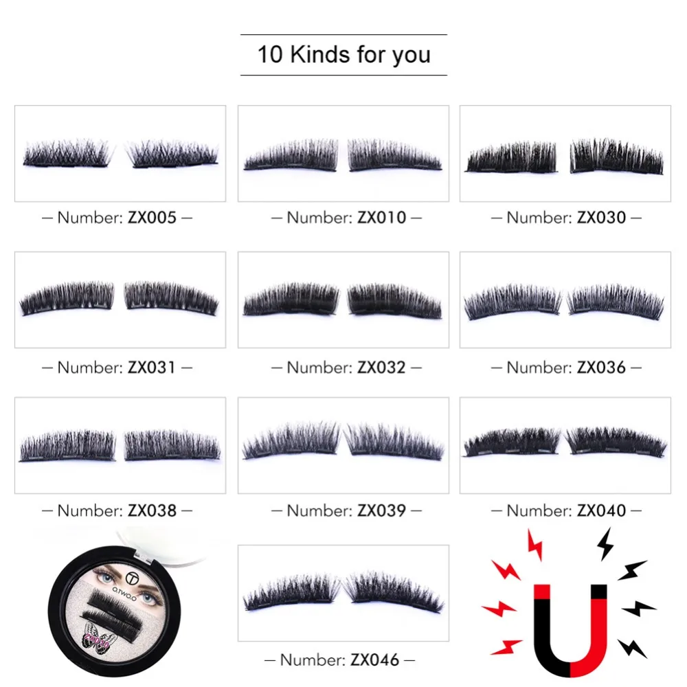 4 шт./пара 3D накладные магнитные ресницы из мягкой натуральной наращивание волос