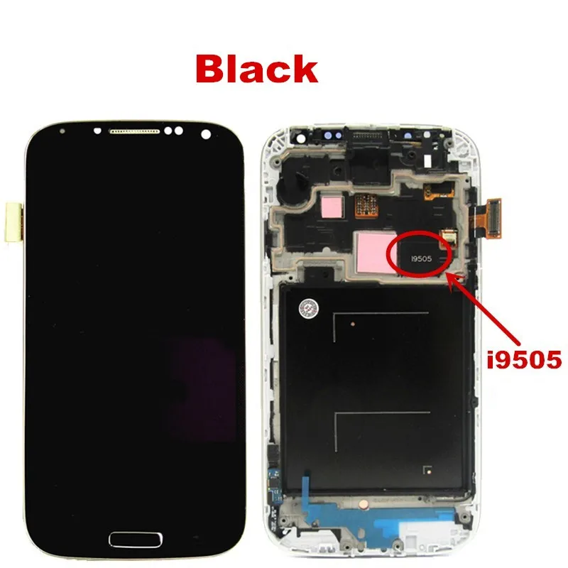 i9505 Black .... Высокое Качество 5," lcd для SAMSUNG Galaxy S4 lcd дисплей с рамкой i9500 i9505 i9506 кодирующий преобразователь сенсорного экрана в сборе Замена - Цвет: i9505 Black ....