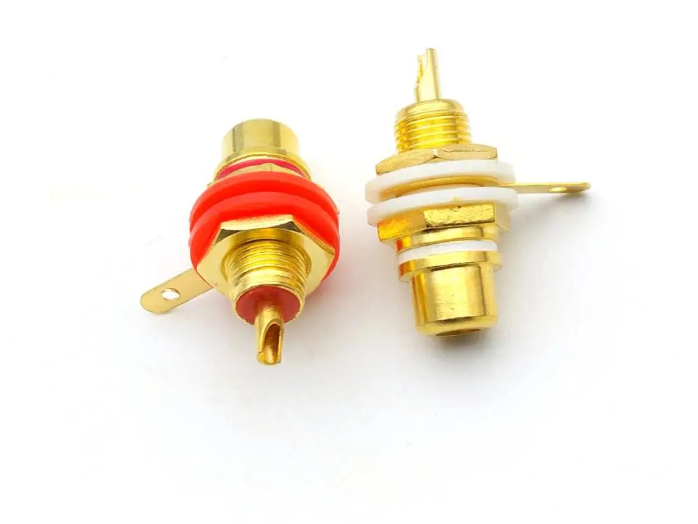 20 шт./лот позолоченный RCA гнездовой разъем аудио усилитель шасси розетка красный
