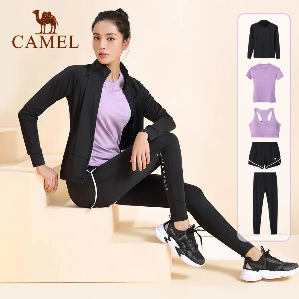 Camel женский спортивный Костюм для йоги 5 шт. уличная спортивная одежда бега