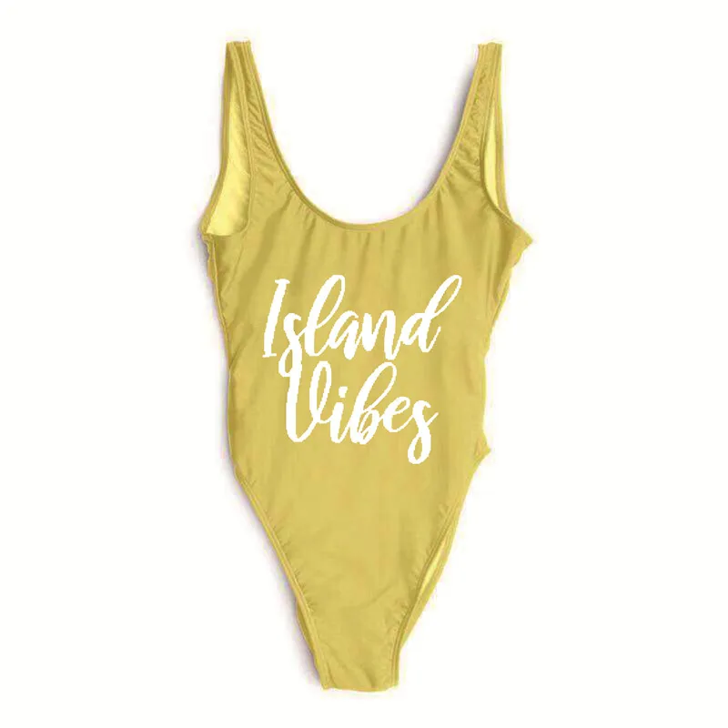 Island Vibes Письмо печати Одна деталь купальные костюмы летний сексуальный купальник