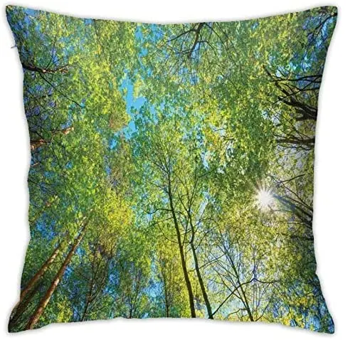 

Personalized Abraction Evergreen Back Nature Area Mother Earth Lime Trunk Mangrove Flora Willow Photography Decorative Pillow