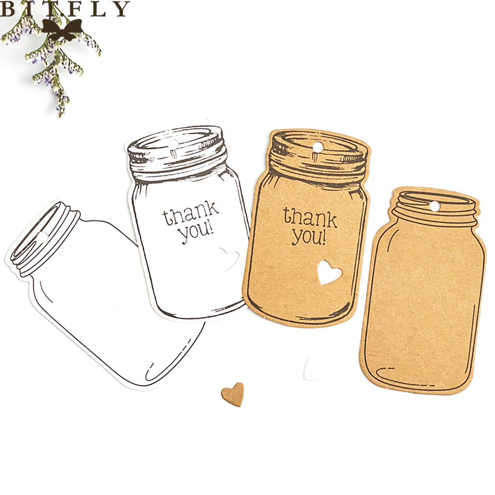 50 шт. крафт-бумага Дрифт бутылки форма метки ретро спасибо ярлыки ценники