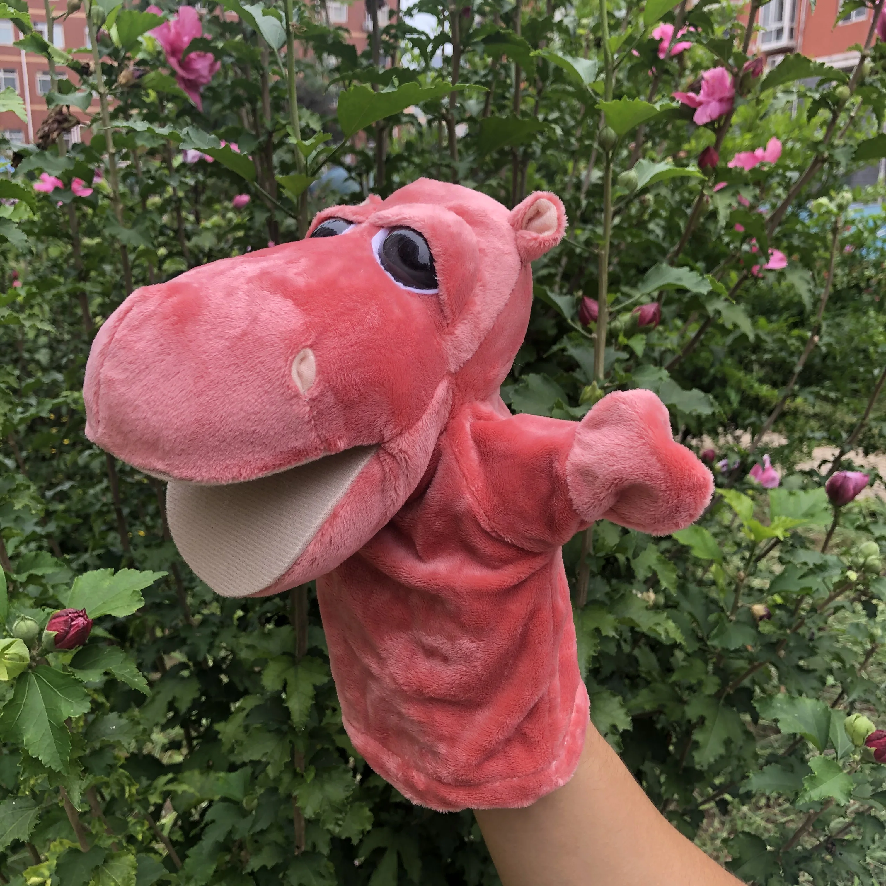 24 см кабулк красный цвет с принтом большие глаза Бегемот перчатка для младенца