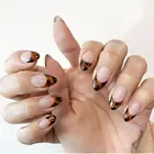 24 шт.корт. Искусственные ногти с клеем карамельный удлиненный параметр модный маникюрный пластырь накладные ногти для девочек
