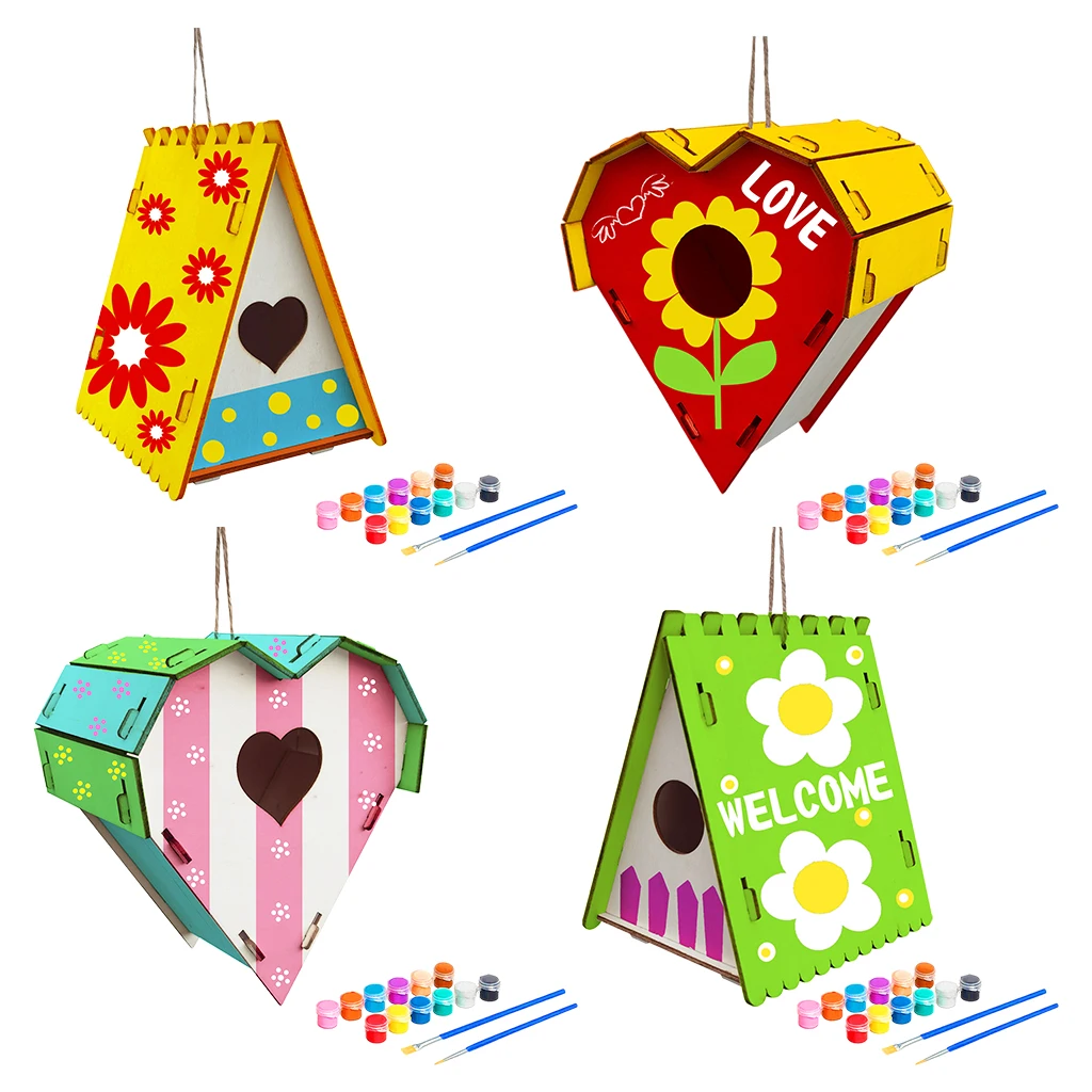 

Искусство и ремесла Рисование для детей в возрасте от 4 до 9 годов искусство, самостоятельная роспись и покраска заднего двора, набор деревян...