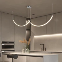 lodooo modern led pendant light for kitchen long table island for living room dining room led pendant lamps chrome hanging light