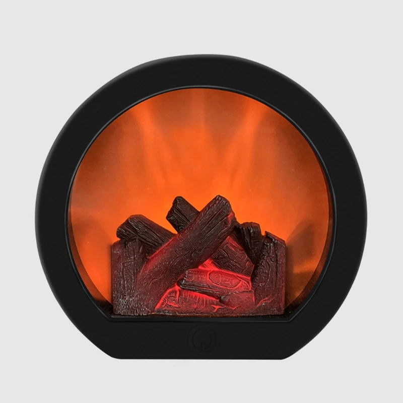 2022 New Simulation Fireplace Firewood Lanterns Lamp Desktop Ornaments Dynamic Vision 3D