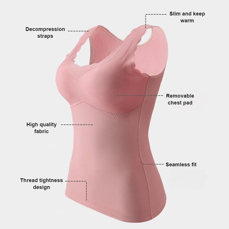 Бархатное термобелье кружевное нижнее белье без рукавов женское с флисовой
