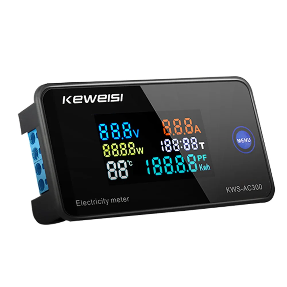 

Вольтметр Амперметр KEWEISI, измеритель мощности и энергии, вольтметр 50-300 В переменного тока, амперметр, вольт, ватттч, измеритель температуры ...