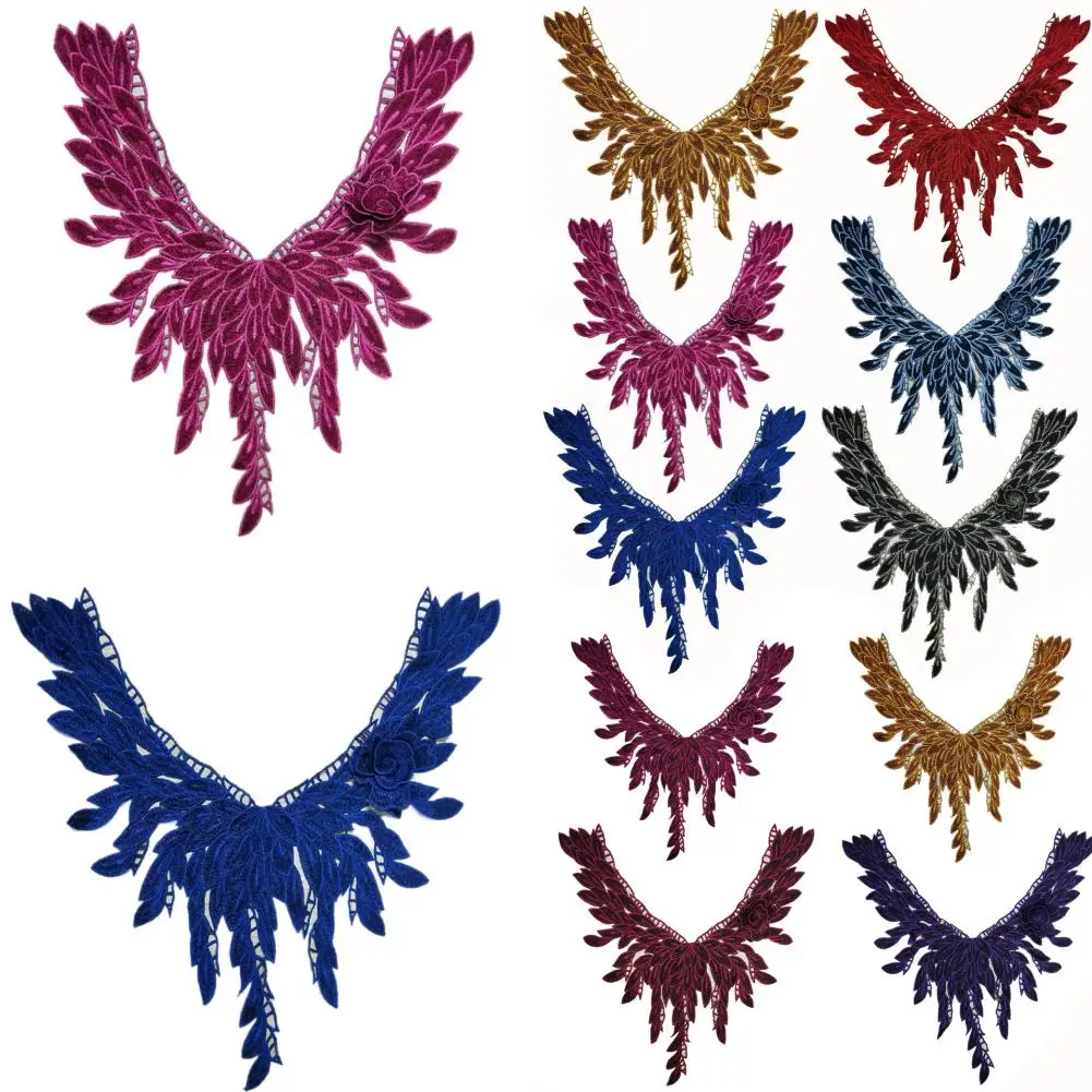 Декольте с вышитыми цветами воротник отделка шитье DIY Одежда Платье Аппликация