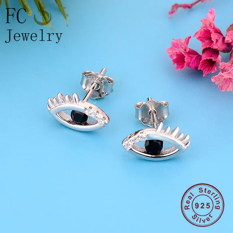 Женские серьги-гвоздики с фианитами серебро 100% пробы | Украшения и аксессуары