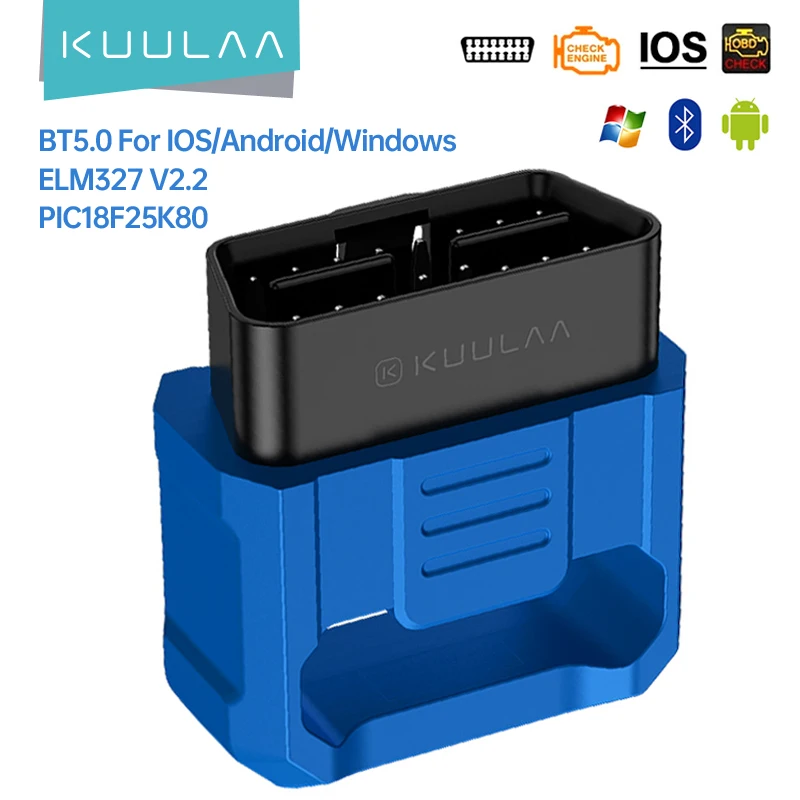 KUULAA ELM327 OBD2 Car Diagnostic Tool ELM 327 V2.2 Scanner Bluetooth
5.0 OBDII OBD 2 Scanner Tools Reader for Android/IOS/PC