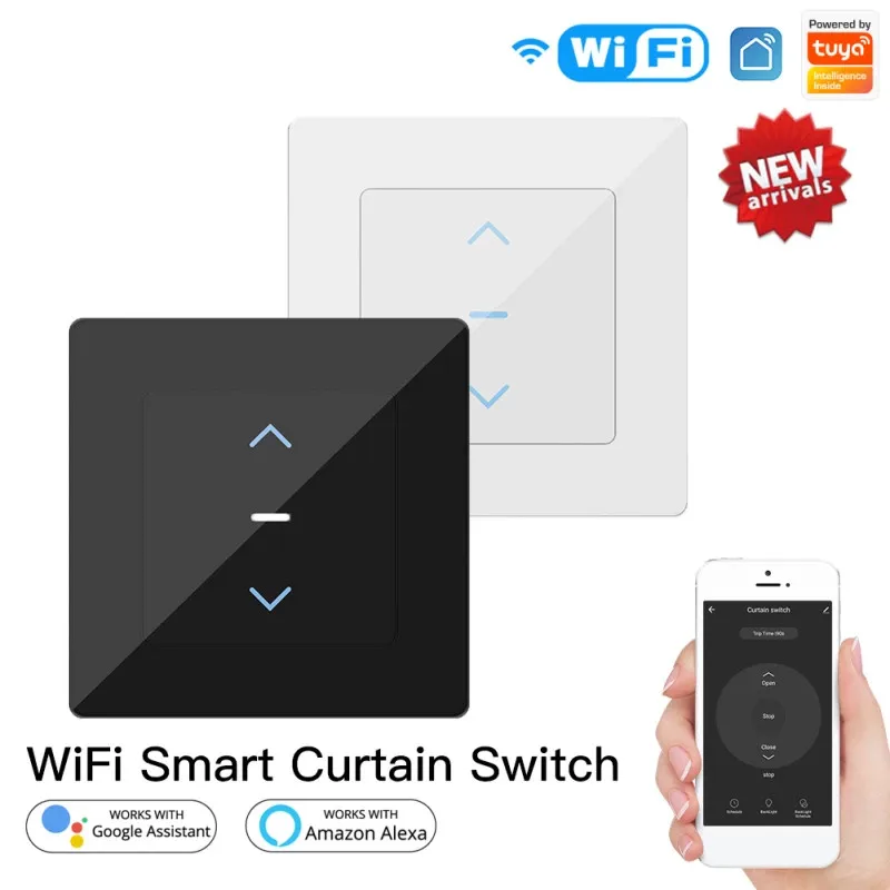 Умный выключатель для штор Tuya Wi-Fi сенсорный дизайн моторизованных и роликовых