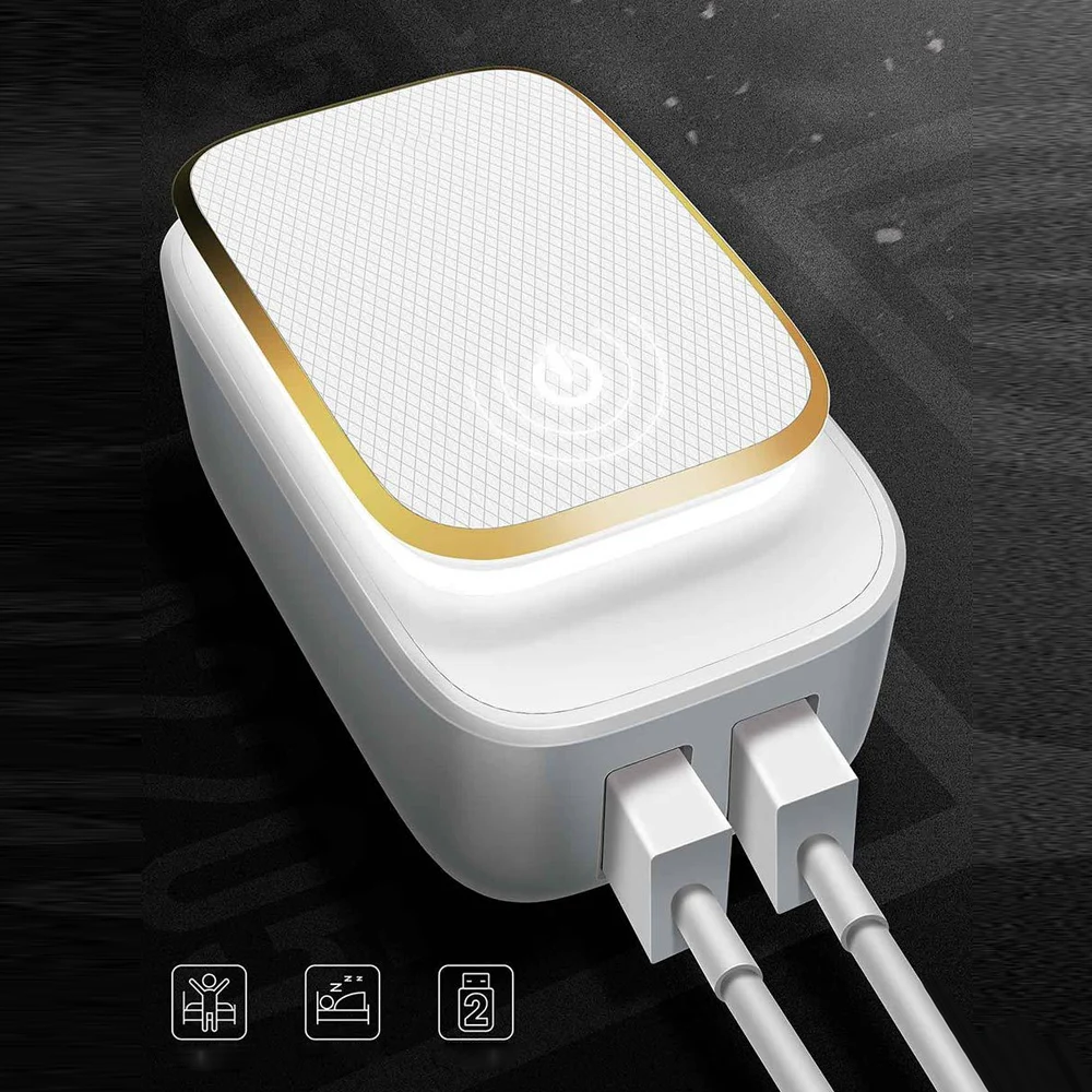 Зарядное устройство Besegad с двумя USB портами многофункциональный дорожный