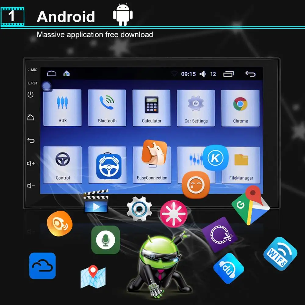 2 Din Авторадио Android Авто Радио мультимедийный плеер gps навигация HD 7 ''дюймовый сенсорный экран MP5 Аудио Стерео Bluetooth