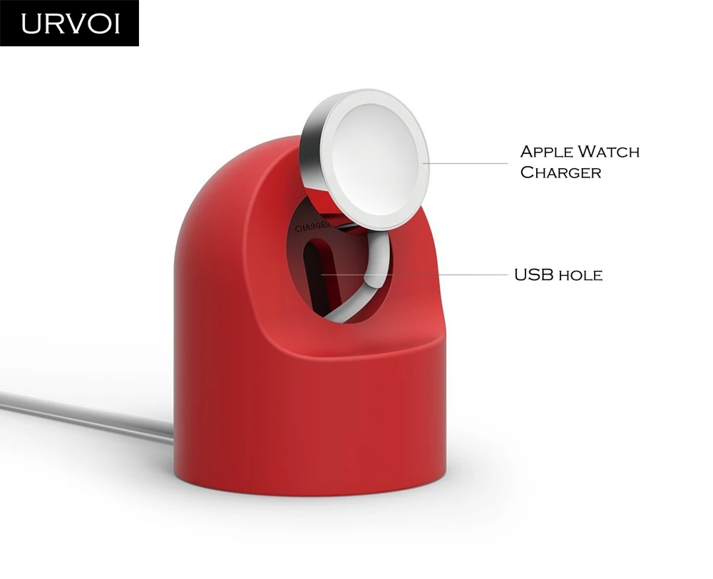 URVOI подставка для apple watch series 5 4 3 2 1 держатель watchOS 5 Подставка для ночного клуба силиконовая домашняя зарядная док-станция для классического дизайна