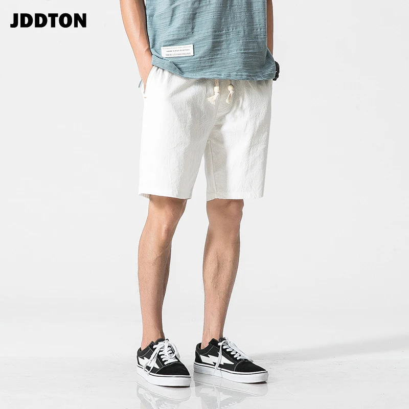 JDDTON летние мужские хлопковые льняные однотонные повседневные шорты свободные