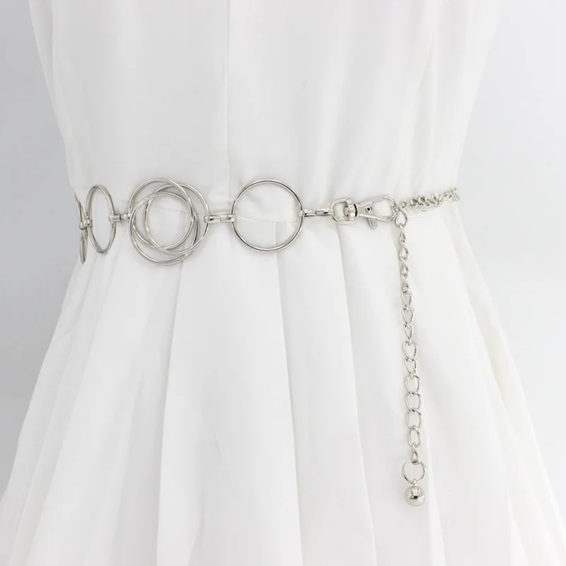 Style-8 CETIRI Модные женские с высокой талией круглый круговая цепь пояс для платья женские Девушки Дизайнер под металл, серебро, золото ремни женские - Цвет: Style-8