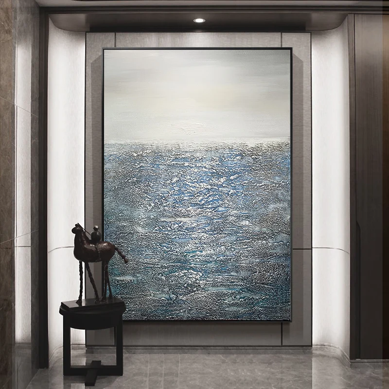 

Плакат и принты на холсте синее море, украшение для гостиной в современном минималистичном стиле, картины для интерьера, картина для дома