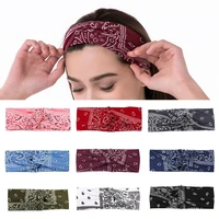 bandana print headband paisley twisted hair wrap twisted womens stretchable