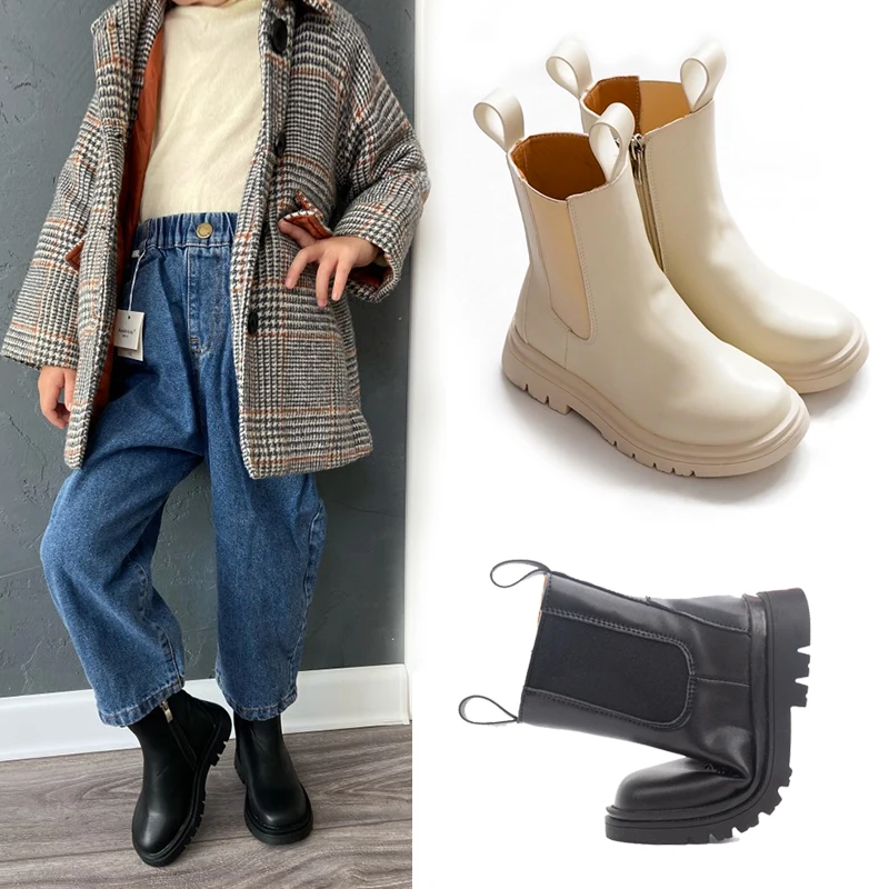 Детские ботинки челси Ботинки Martin для девочек Повседневная осенне зимняя обувь